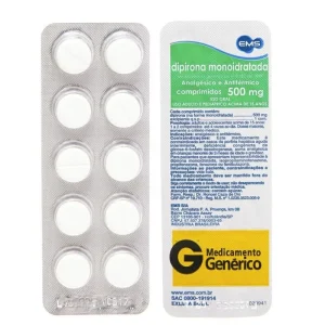 Dipirona 500mg Ems Genérico 10 Comprimidos